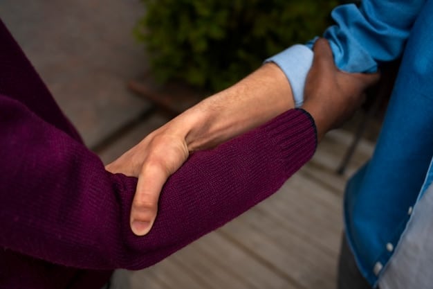 Two hands gently touching, representing connection, empathy, and improved emotional understanding in a relationship.