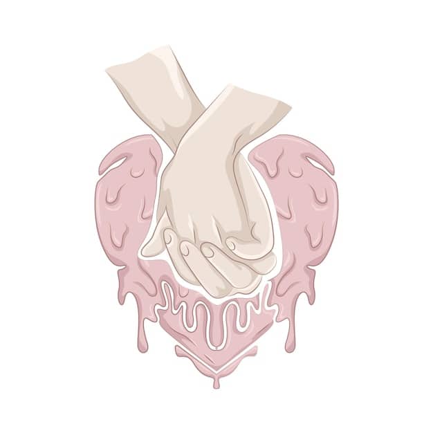 Two hands reaching out to hold each other, symbolizing connection, reconciliation, and the healing process in a marital relationship.