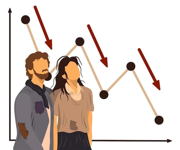 A visual representation of a financial graph showing declining debt, with two hands (one male, one female) holding each other in the foreground, symbolizing collaboration and success.