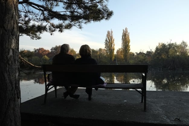 A couple sharing a quiet moment, one person's head resting on the other's shoulder, conveying quiet intimacy and comfort, possibly in an outdoor setting like a park or by a window.