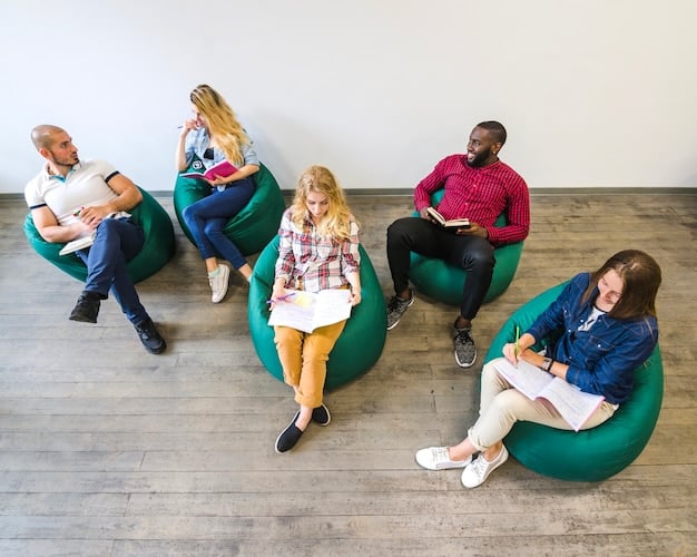 A diverse group of people sitting in a circle, engaged in a conversation, with expressions of active listening and empathetic understanding, symbolizing community and shared experiences.